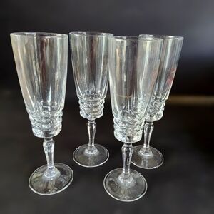 4pc set Vintage Champagne wine water flute glasses